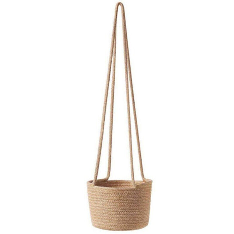 Garden Hanging Plant Pot Cotton Rope Woven Basket Home Indoor Flower Pots Hanger