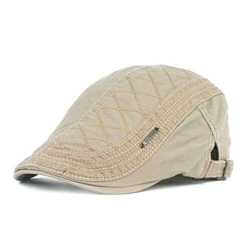 Mens Linen Flat Cap Lightweight Peaked Bakerboy Newsboy Summer Hat UK