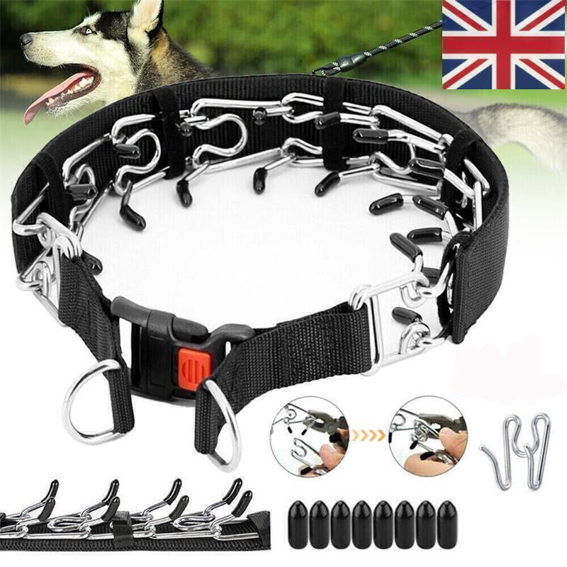 Dog Choke Adjustable Collar Training Prong-Pinch Chain Metal Steel Pet Spike Pet - Picture 15 of 18