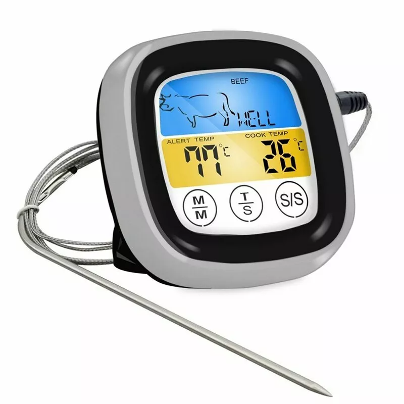 Remote Read LCD Digital Food Thermometer Meat Probe Kitchen Cooking BBQ Turkey