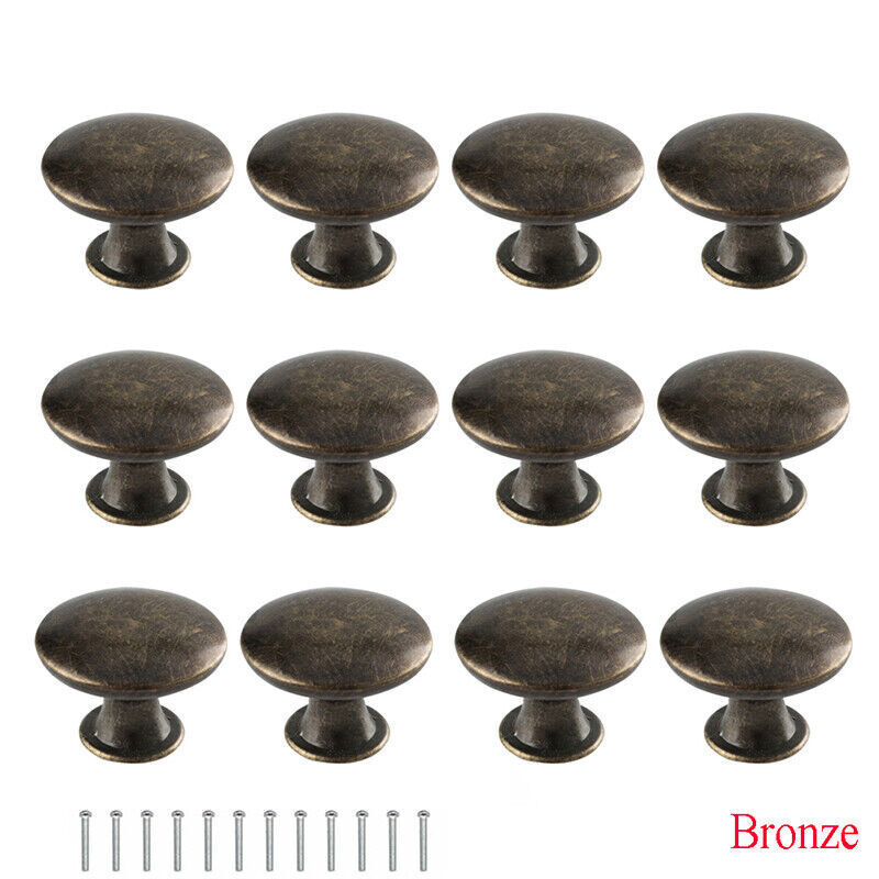 12 Pezzi Pomelli Antichi Colore Ottone Maniglie per Cassetto Armadio Porta Armadio Pomello - Foto 21 di 23