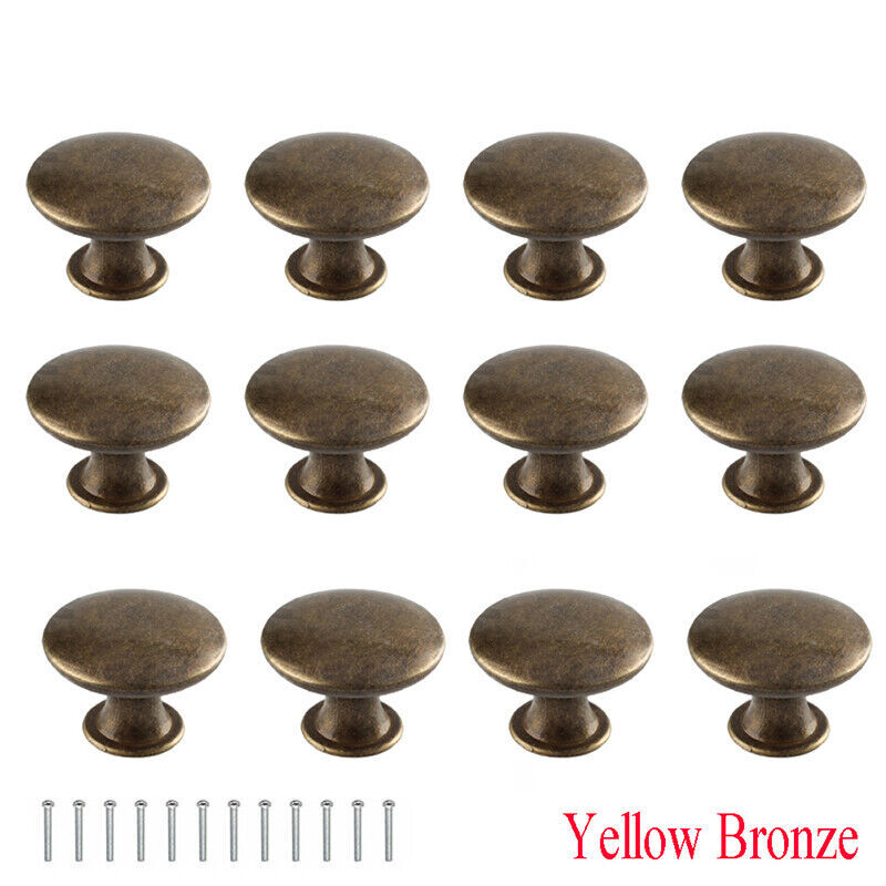 12 Pezzi Pomelli Antichi Colore Ottone Maniglie per Cassetto Armadio Porta Armadio Pomello - Foto 22 di 23
