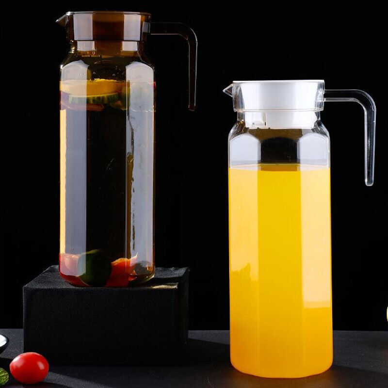 1/2pcs 1L Plastic Pitcher Jug With Lid Multi Purpose Picnic Partys Water Juice