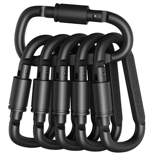 6X Screw Lock Heavy Duty Clip Hook Keychain D-Ring Buckle For Outdoor Adventures