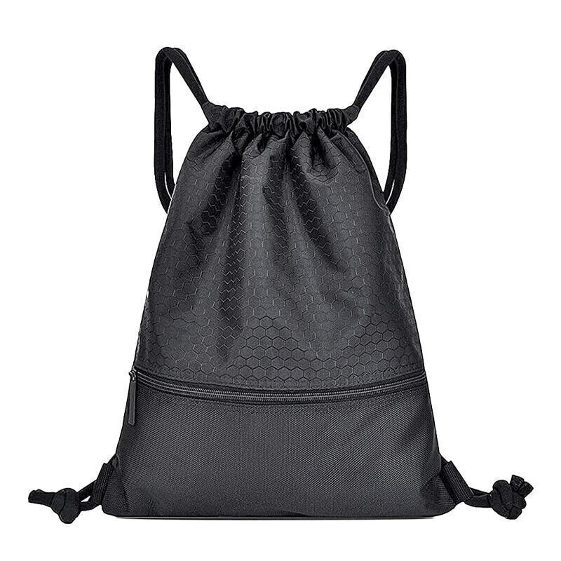 Gym Bag Drawstring sports backpack swimming Sack Zip Pockets school pe backpack - Picture 11 of 15