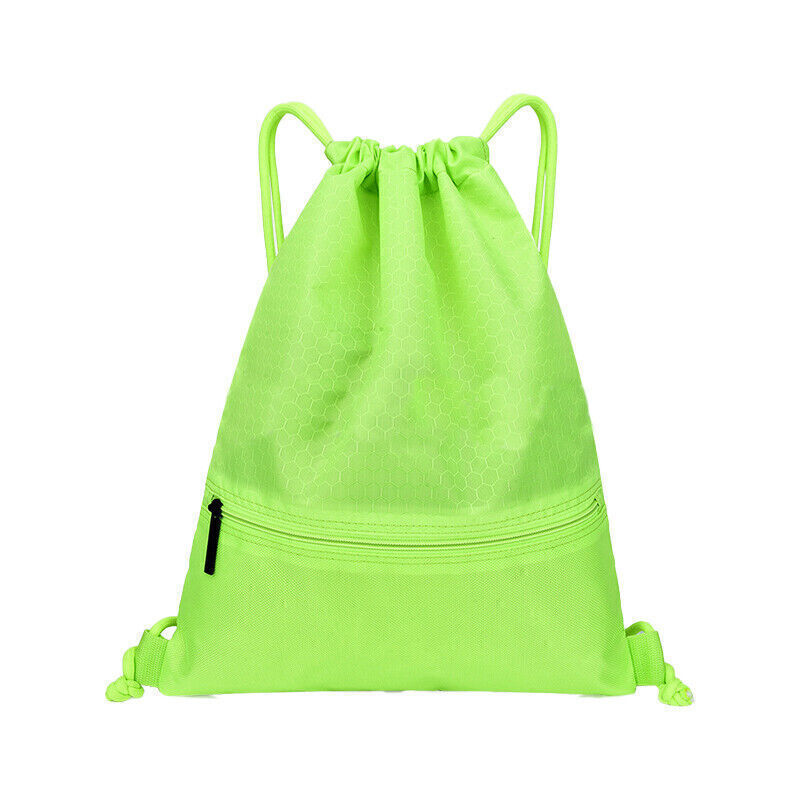 Gym Bag Drawstring sports backpack swimming Sack Zip Pockets school pe backpack - Picture 13 of 15