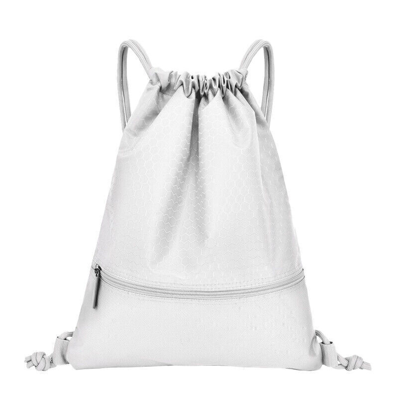 Gym Bag Drawstring sports backpack swimming Sack Zip Pockets school pe backpack - Picture 15 of 15