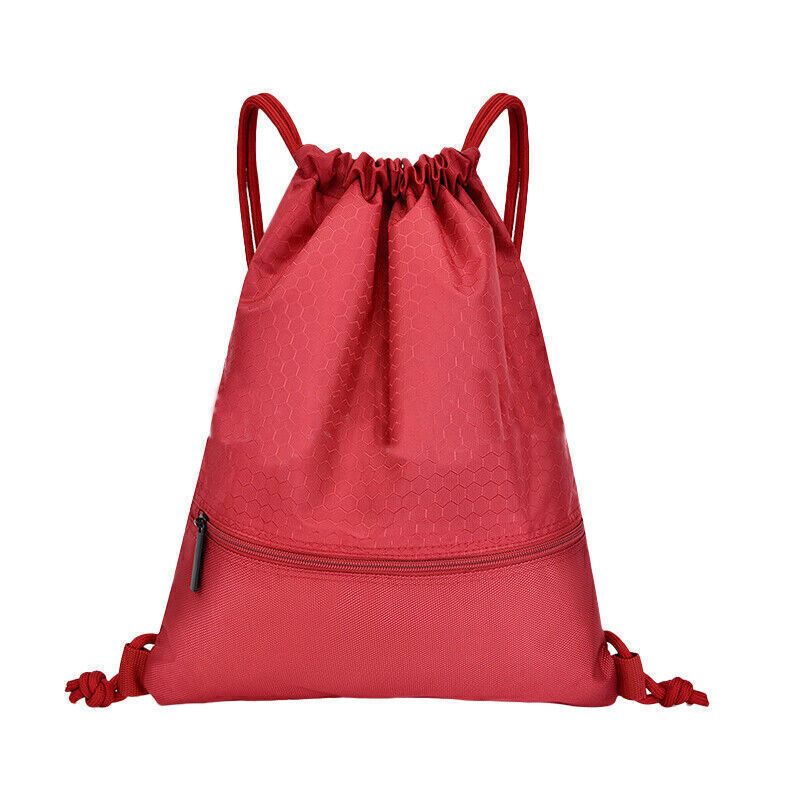 Gym Bag Drawstring sports backpack swimming Sack Zip Pockets school pe backpack - Picture 14 of 15