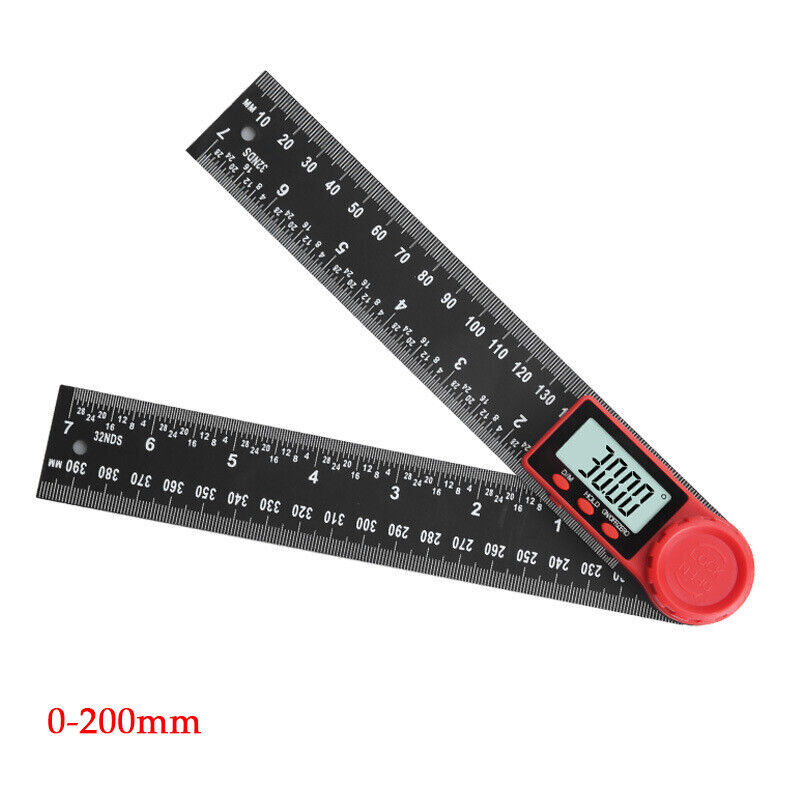 Folding Digital LCD Protractor Ruler 200MM 300MM Angle Finder Measuring Tool