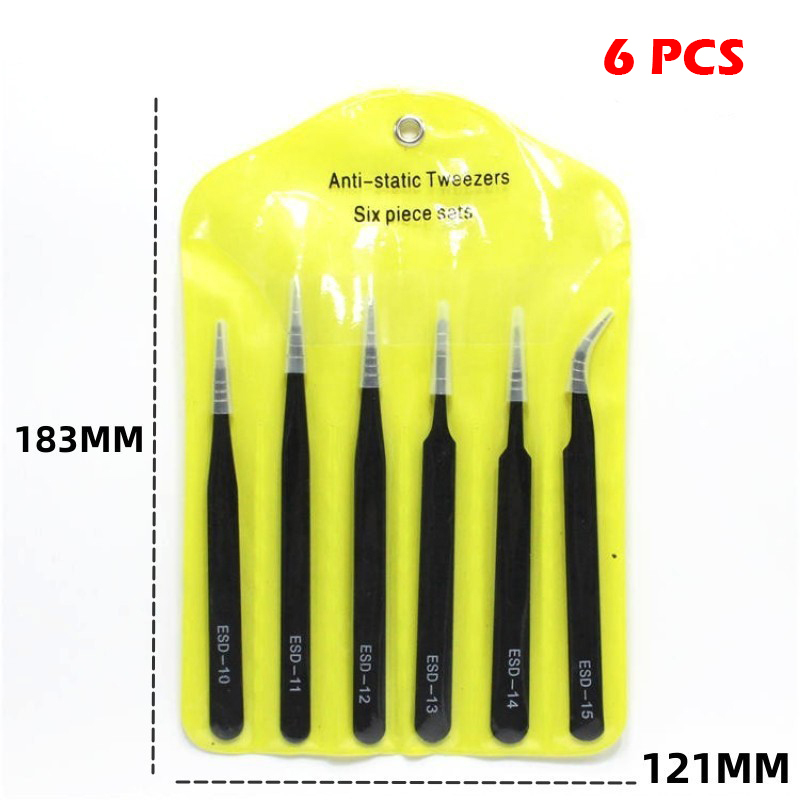 10Pcs Precision ESD Tweezers Set Anti-static Stainless Steel Tweezers Set Kit - Picture 14 of 14
