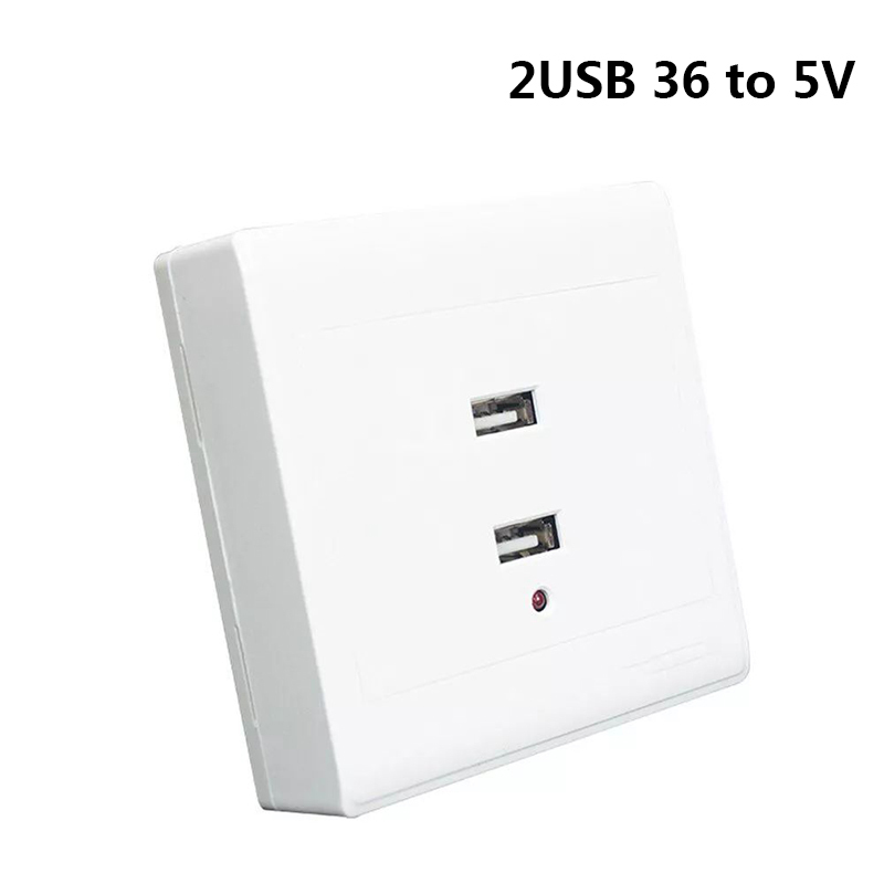 Wall Mounting USB Electrical Socket Charger Station Plug Outlet Power Adapter