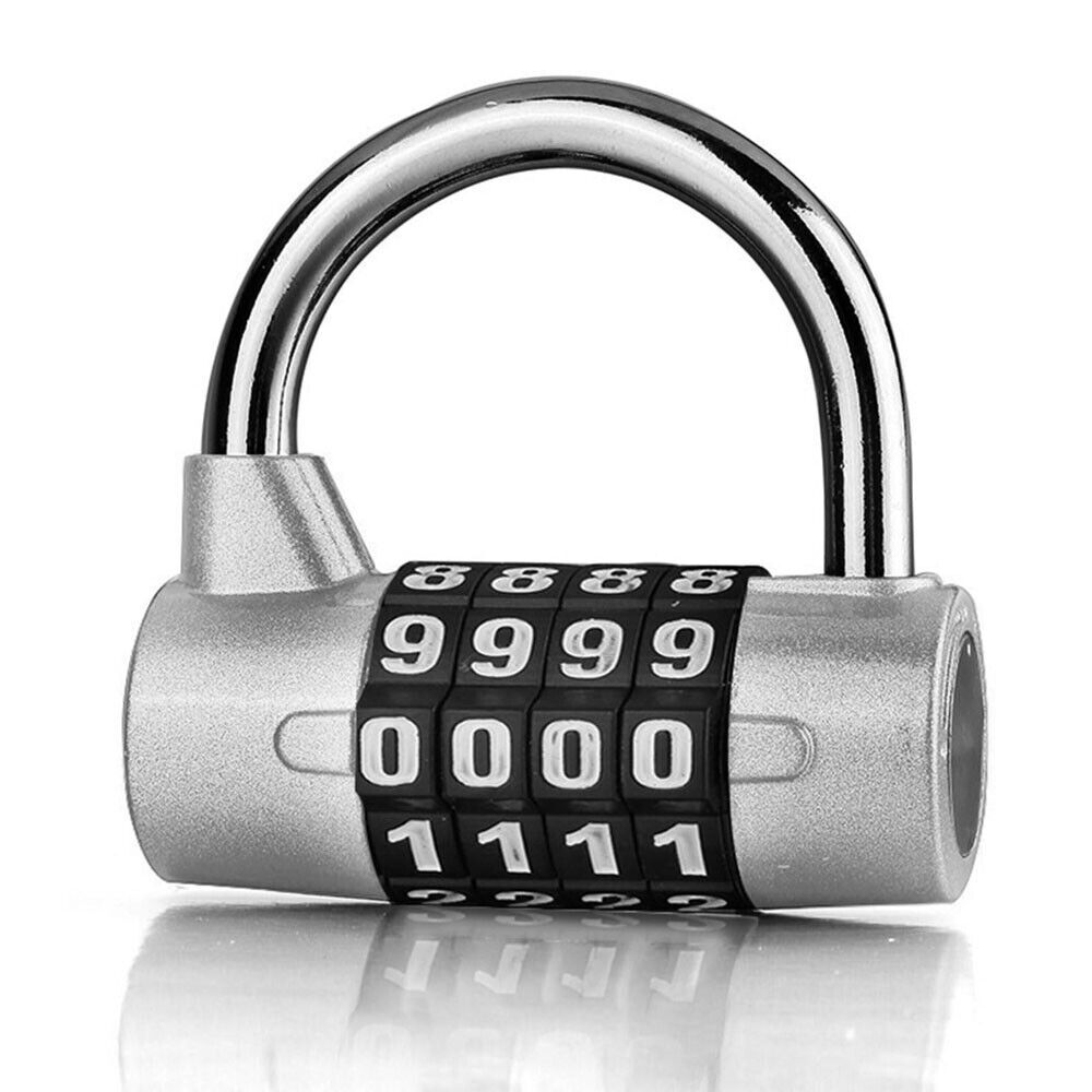 Security Padlock Combination 4 Digit Resettable Lock Outdoor Indoor Guard