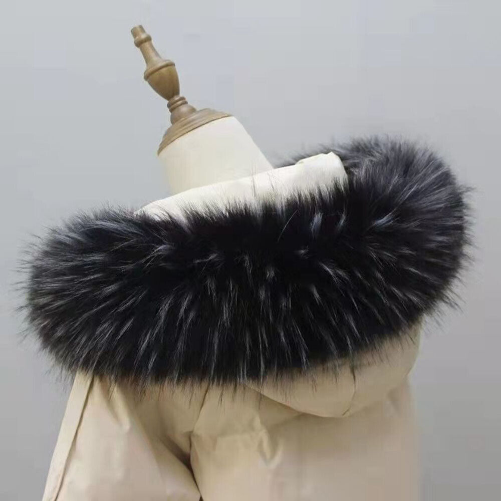 tachable Fluffy Collar Faux Fur Hood Trim Collar Replacement DIY Winter Coat - Picture 9 of 11