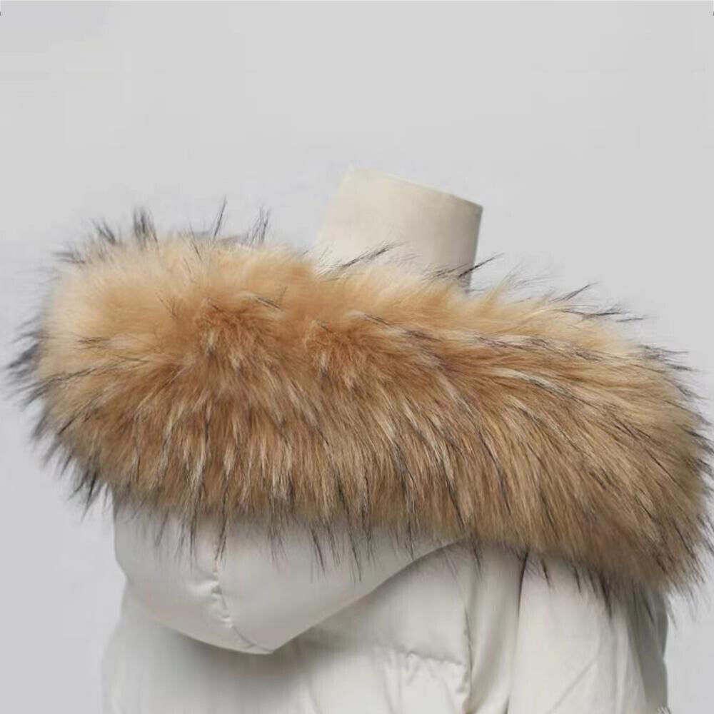 tachable Fluffy Collar Faux Fur Hood Trim Collar Replacement DIY Winter Coat - Picture 8 of 11