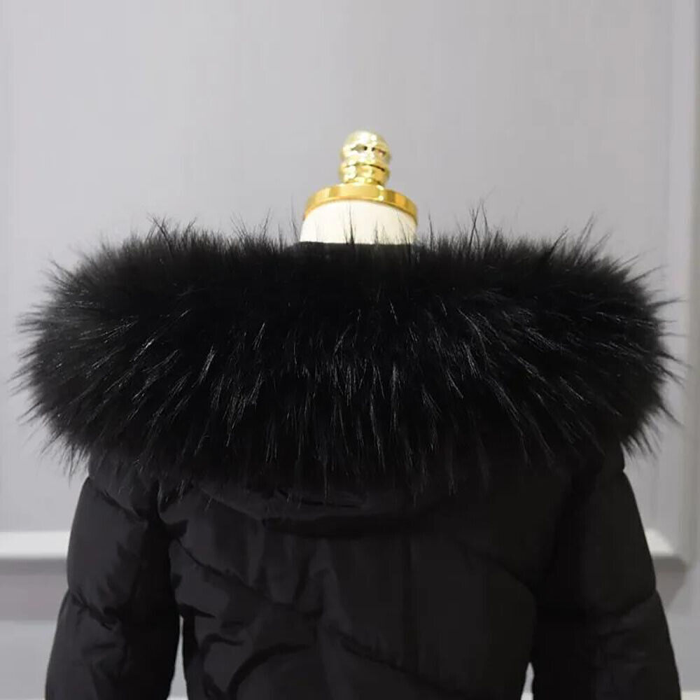 tachable Fluffy Collar Faux Fur Hood Trim Collar Replacement DIY Winter Coat - Picture 11 of 11