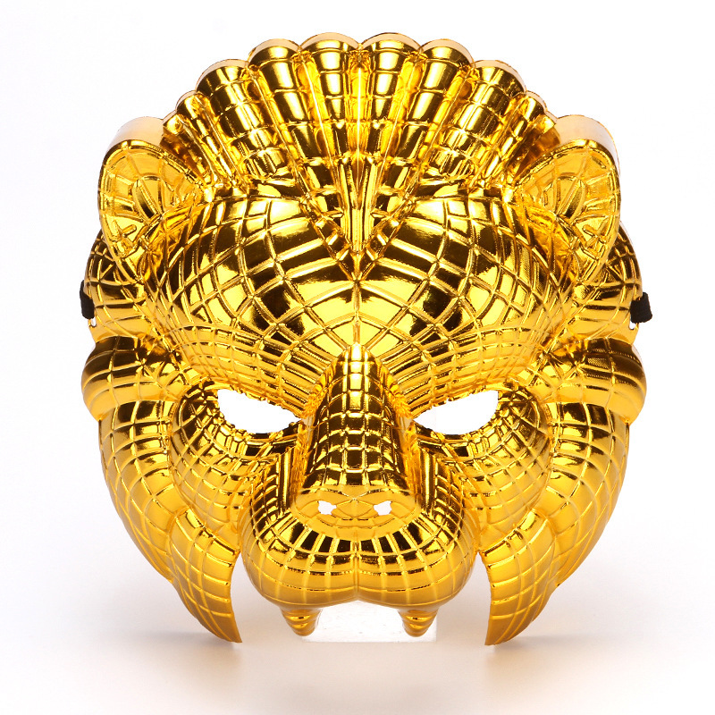 Dress Up Game Props Gold Plastic Halloween Adult Costume Leopard Lion Masks - Picture 11 of 11
