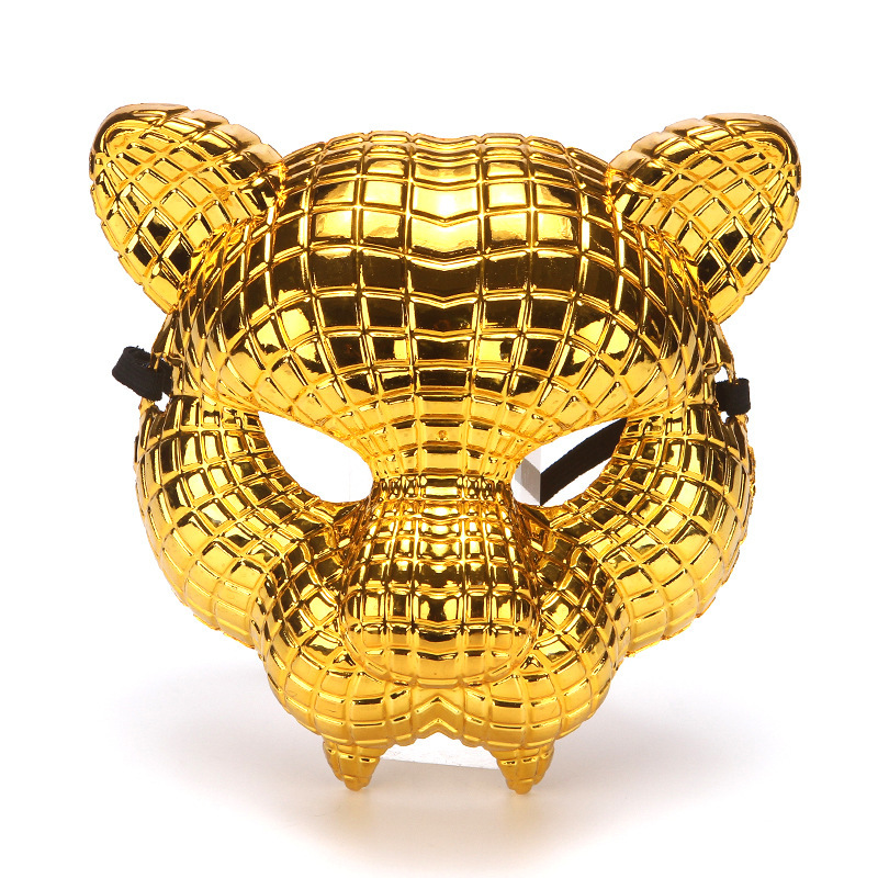 Dress Up Game Props Gold Plastic Halloween Adult Costume Leopard Lion Masks - Picture 10 of 11