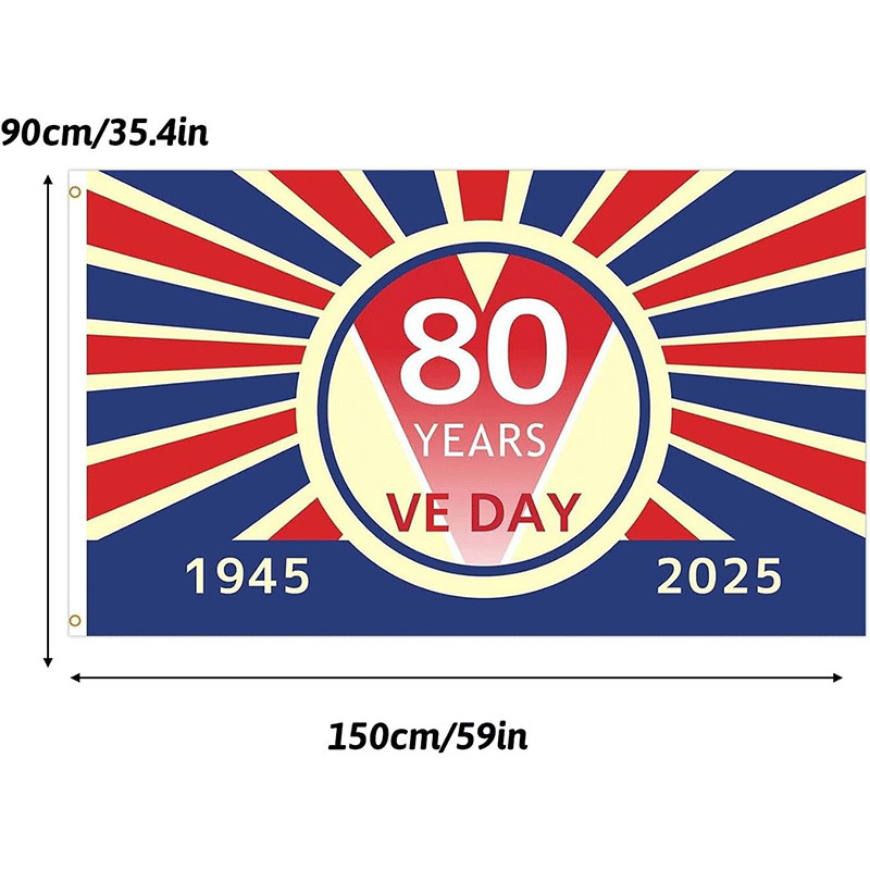 VE Day 80th Anniversary Victory In Europe Decorations Memorabilia Flag 5ftx3ft - Picture 12 of 13