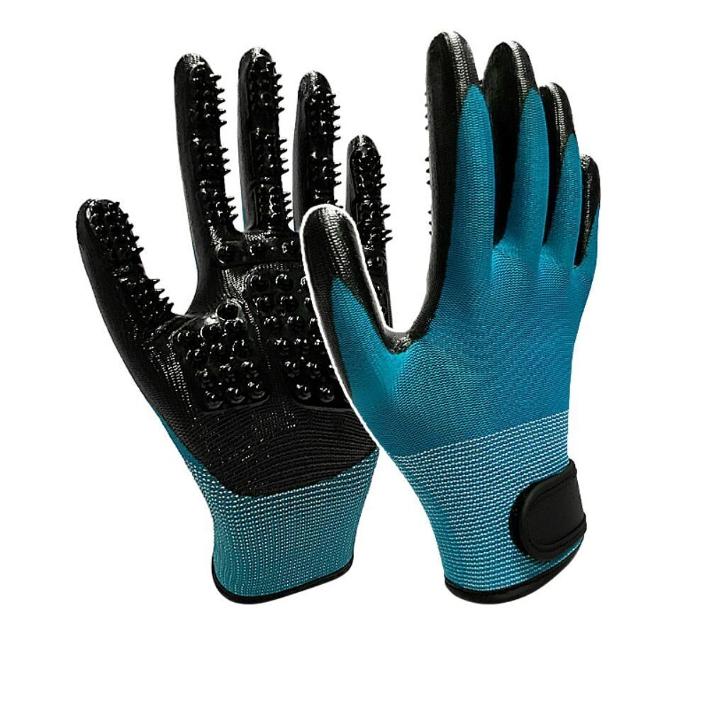Horse Pet Dog Grooming Gloves Brush Hair Remover Shedding Massage Cleaner 1Pair - Picture 14 of 16