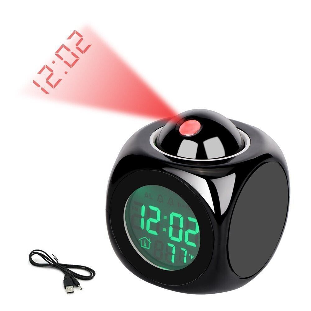 LED Projector Alarm Clock Digital Clock Projector On Ceiling With Voice - Picture 23 of 23
