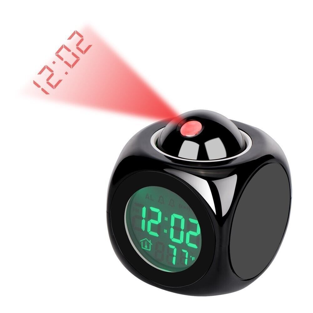 LED Projector Alarm Clock Digital Clock Projector On Ceiling With Voice - Picture 22 of 23