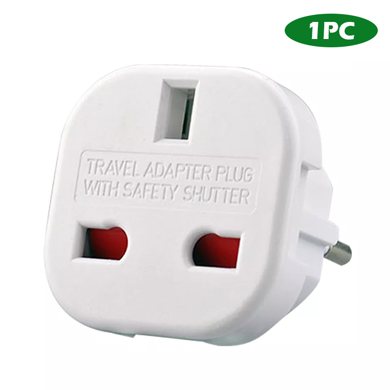 1/5/10x3-PIN TO 2-PIN Power Plug Convert UK To EU Euro European Travel Adaptor