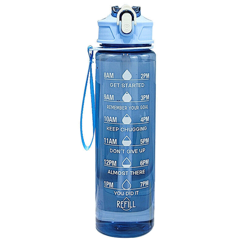 New Sports Water Bottle Gym Travel Drinking Leakproof Bottle With Straw BPA-Free