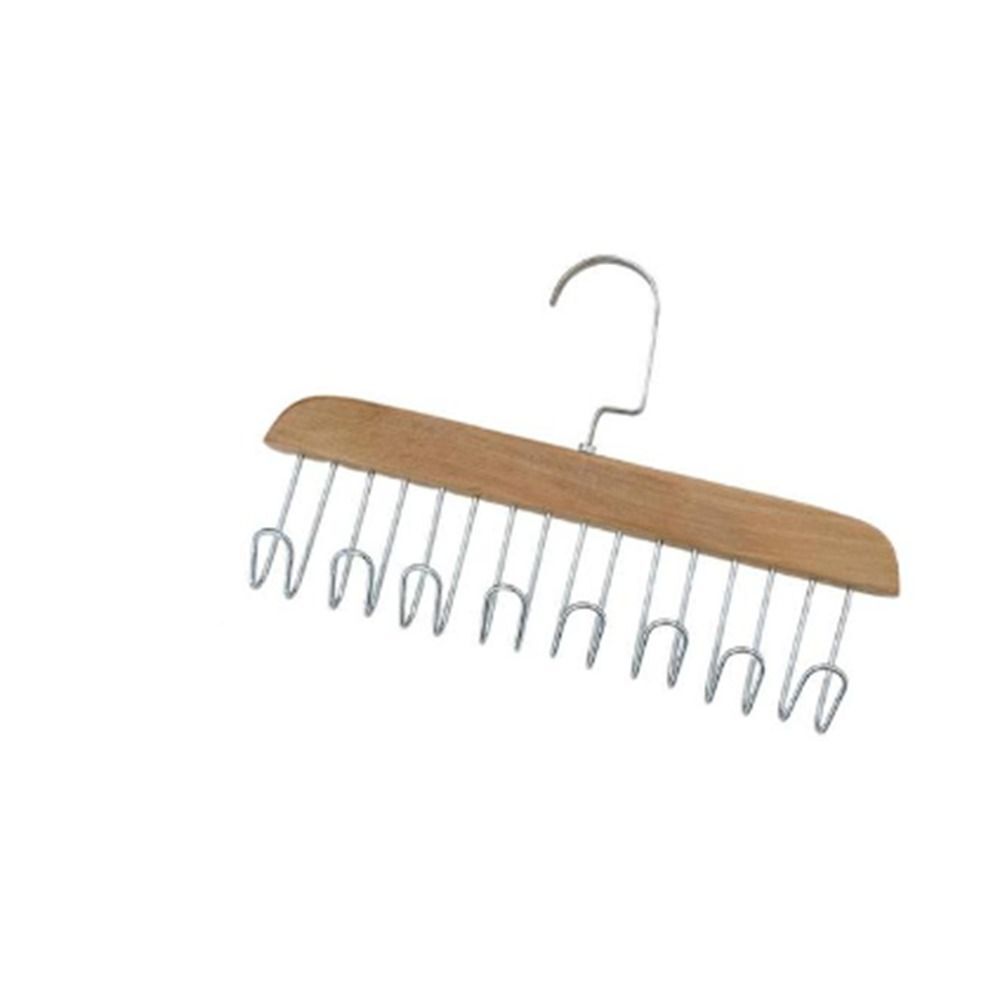 Tie Belt Scarf 8 Hooks Hanger Rack Clip Organiser Holder Storage Wooden~ - Picture 16 of 17