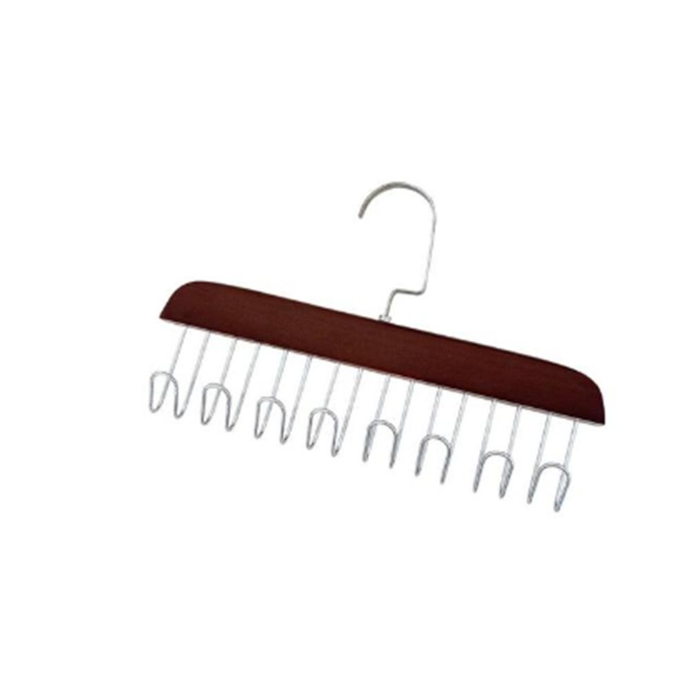 Tie Belt Scarf 8 Hooks Hanger Rack Clip Organiser Holder Storage Wooden~ - Picture 17 of 17