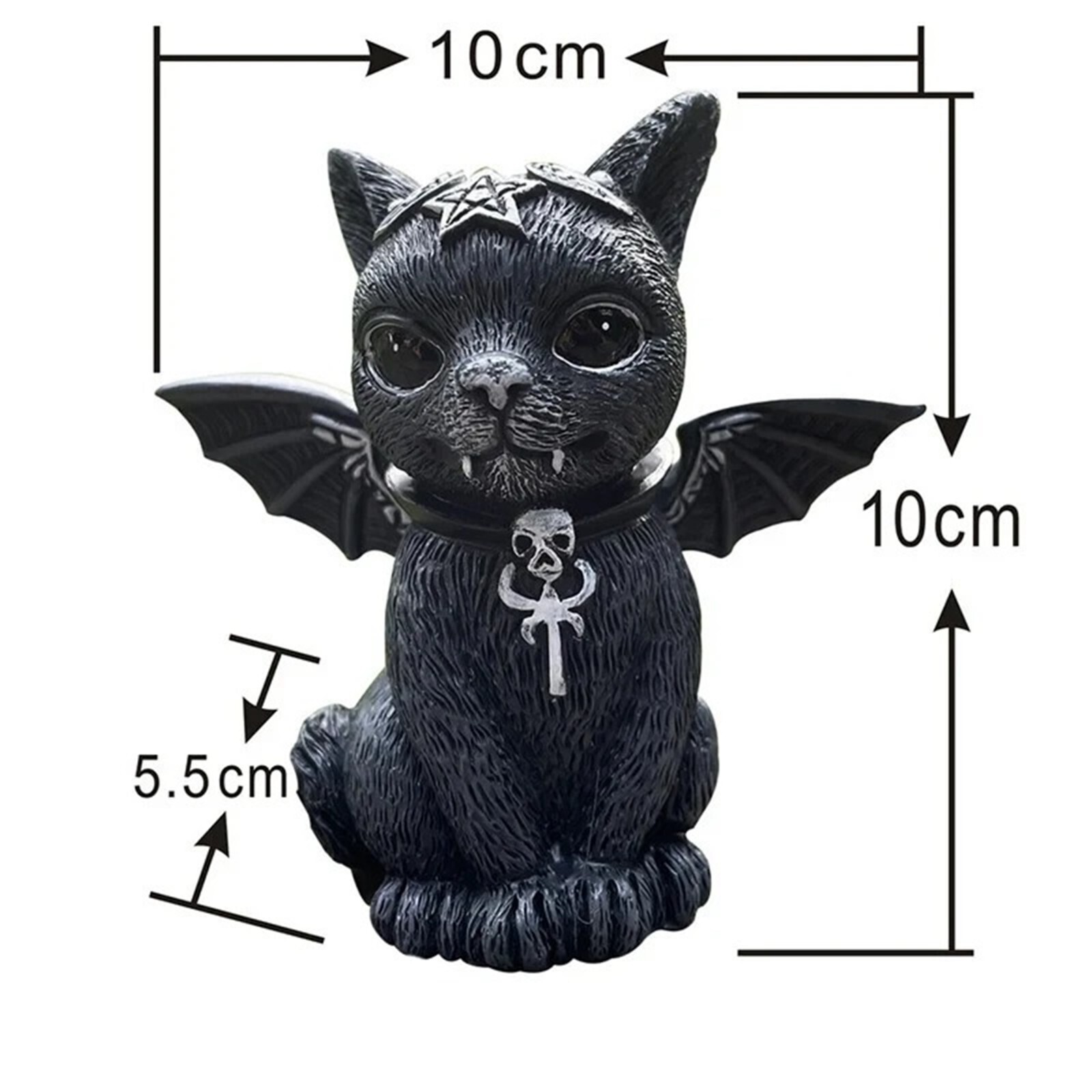 Black Mysterious Cute Gothic Cat Witches Ornament Decor - Picture 15 of 15