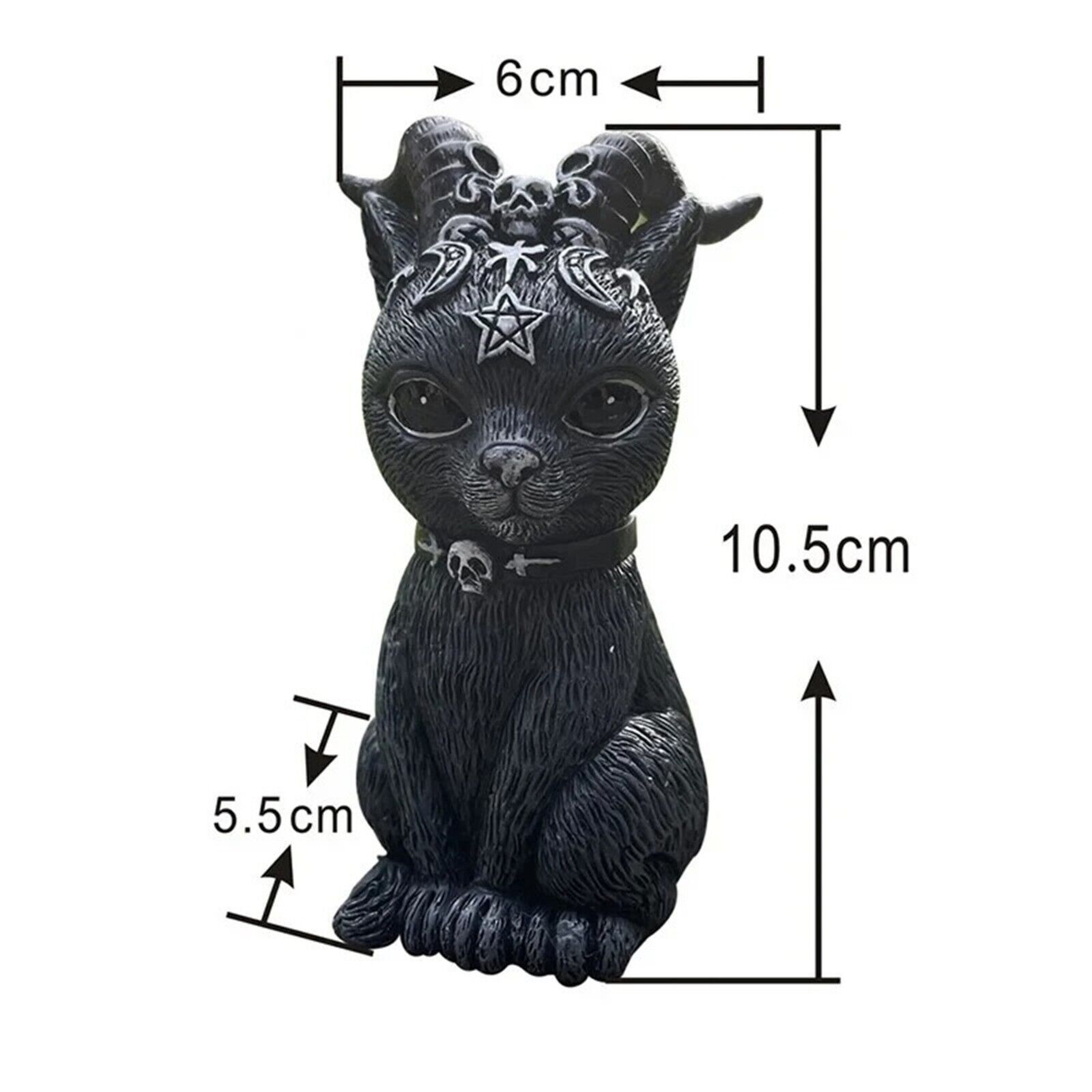 Black Mysterious Cute Gothic Cat Witches Ornament Decor - Picture 13 of 15