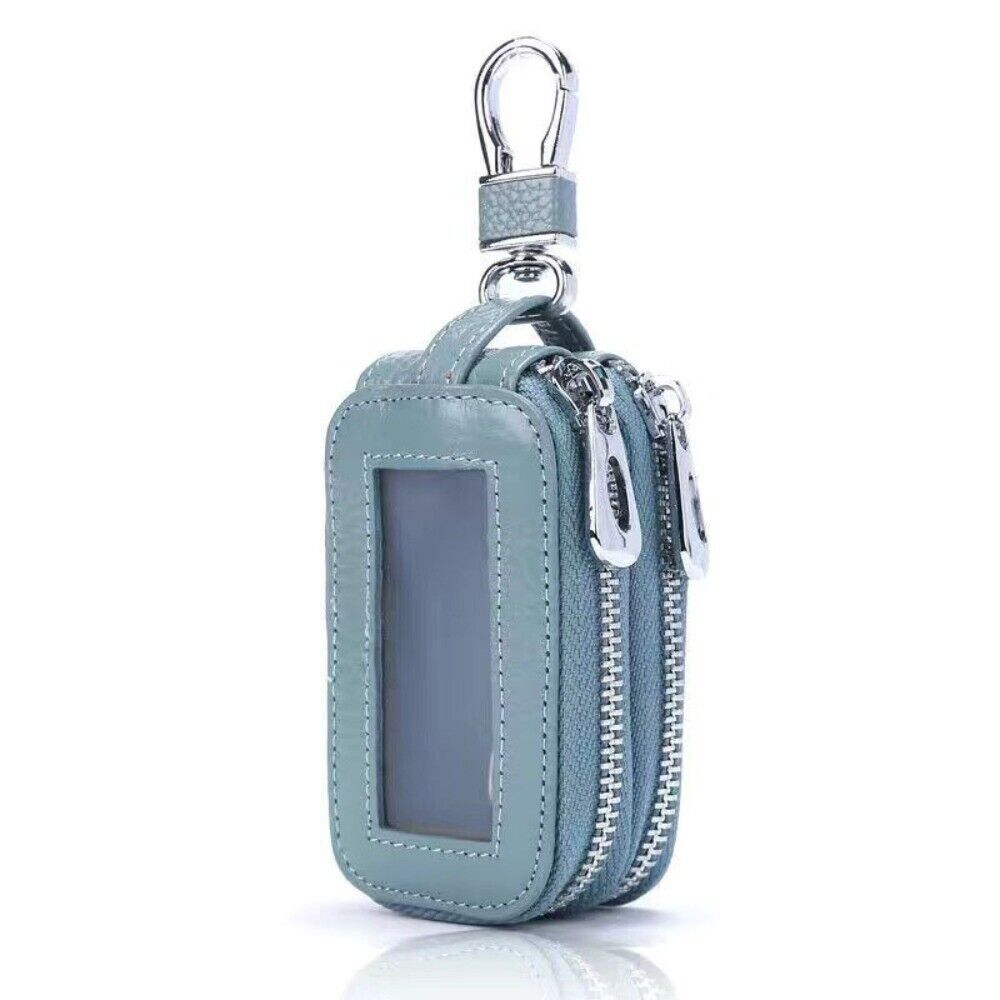 Schlüsseletui Etui Autoschlüsseltasche Echtleder Schlüsselmappe Doppelfach Etui Bag - Bild 18 von 21