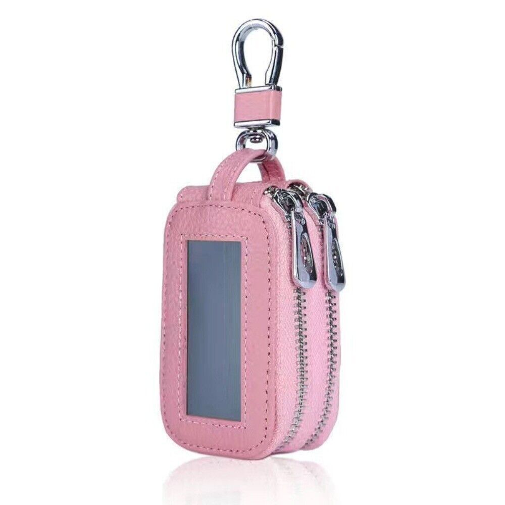 Schlüsseletui Etui Autoschlüsseltasche Echtleder Schlüsselmappe Doppelfach Etui Bag - Bild 21 von 21