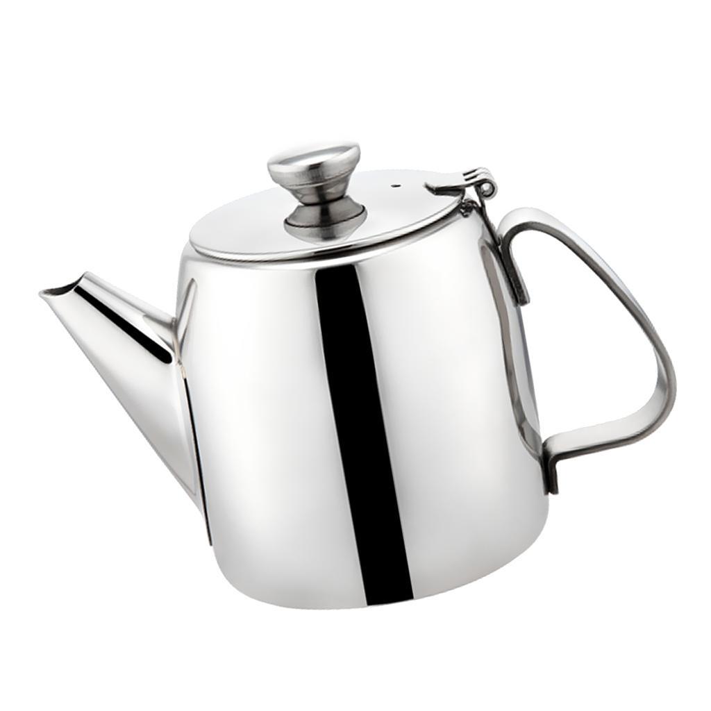 Stainless Steel Metal Teapot Cafe Tea Coffee Drink Restaurant Teakettle Flip Lid - Picture 12 of 12