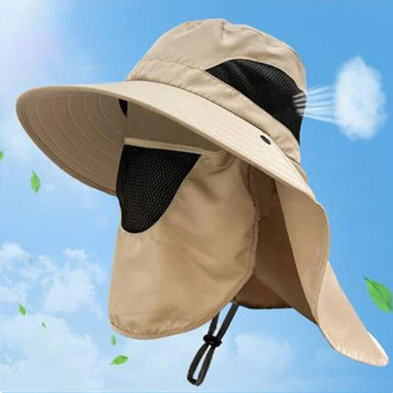 Gorra de pesca de ala ancha con solapa extraíble unisex con protección UV para exteriores - Imagen 10 de 14