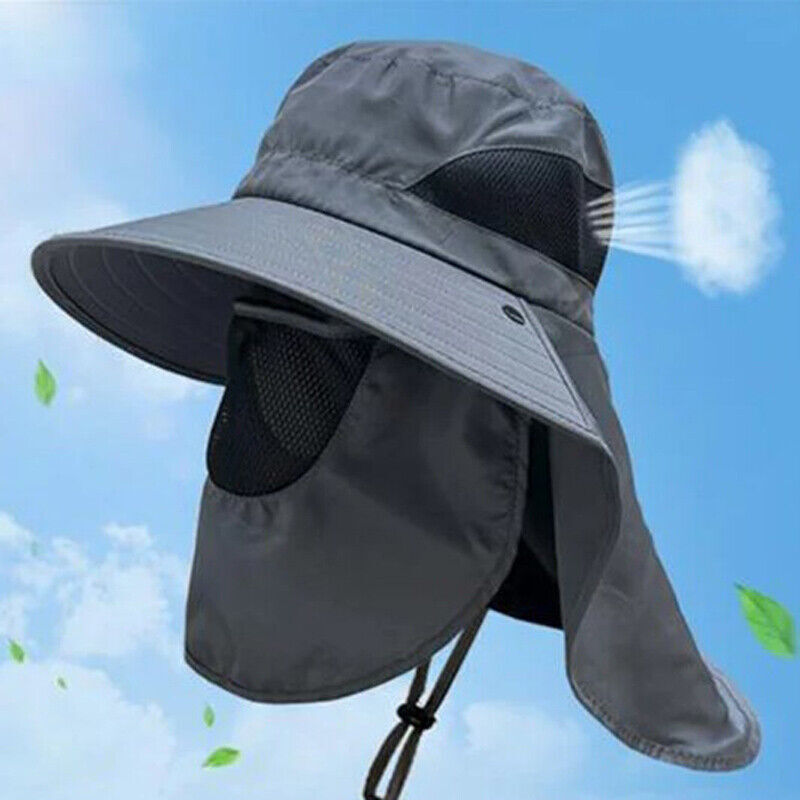 Gorra de pesca de ala ancha con solapa extraíble unisex con protección UV para exteriores - Imagen 9 de 14