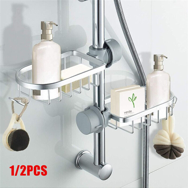 1/2PCS Soap Holder Shower Shelf Soap Dish Soap Tray Shower Rod Shower Basket UK