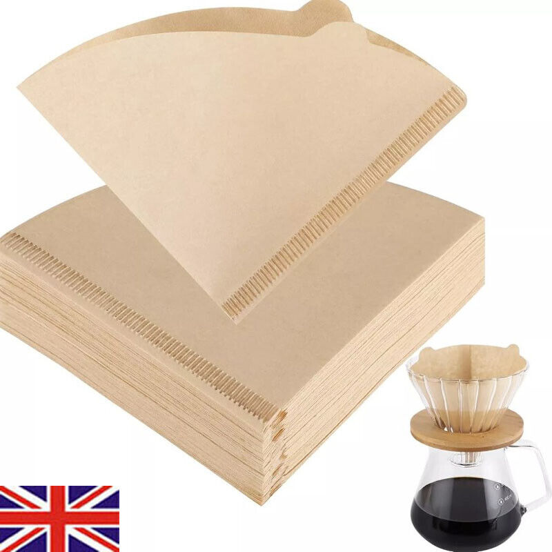 50-200PCS Disposable Unbleached Paper Coffee Filters Compatible with V60 Size 02