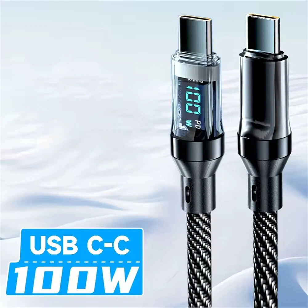 100/120W USB to Type C Cable Phone Fast Charging Cable With LED Display - Picture 14 of 14