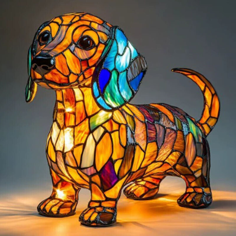 Corgi Lamp and Pug Lamp,Dog Series Art Night Light Pugs Lamps for Night Stands