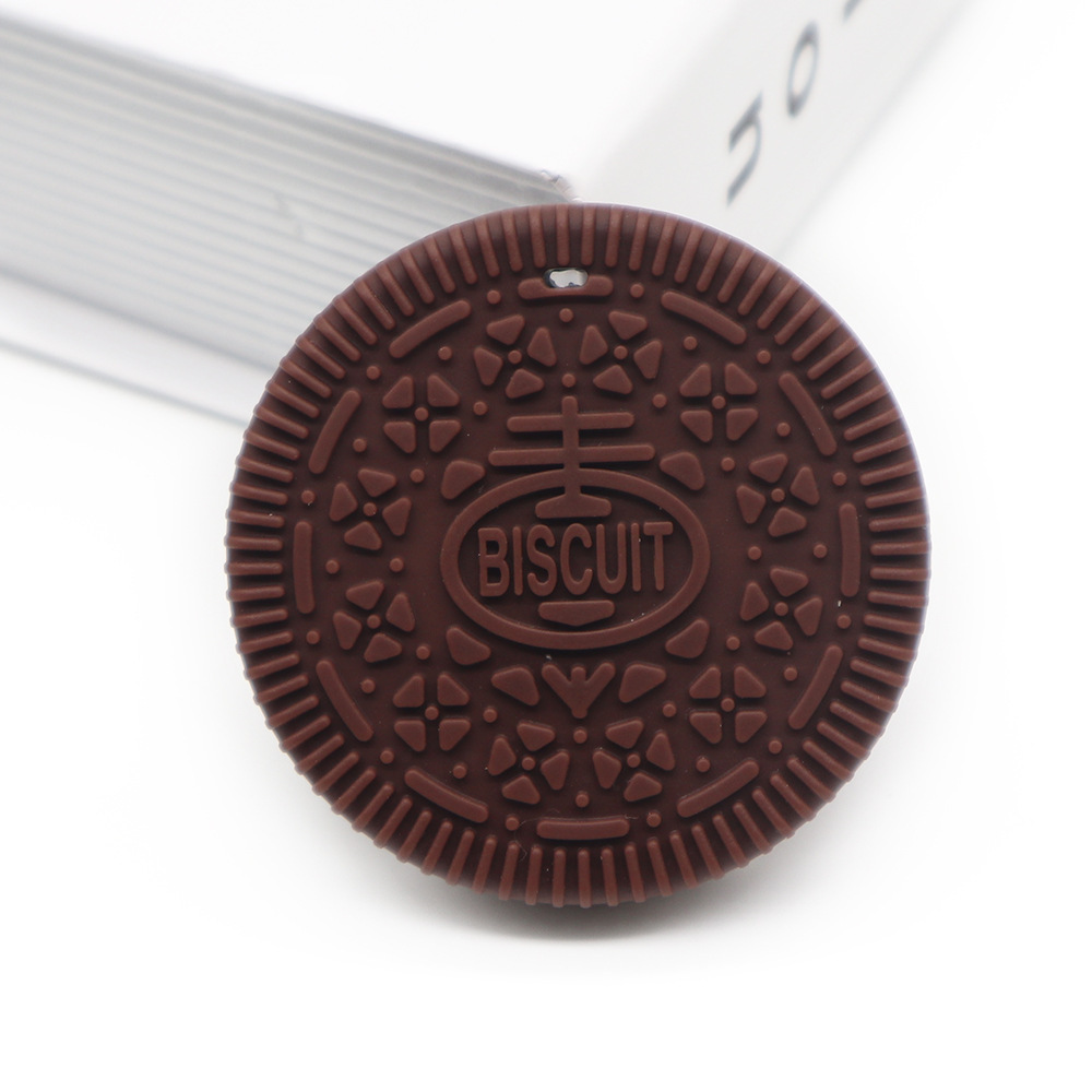 Chewy Cookie Biscuit Sensory Chew Necklace Biting Aid Pendant Kids Autism ADHD - Picture 12 of 13