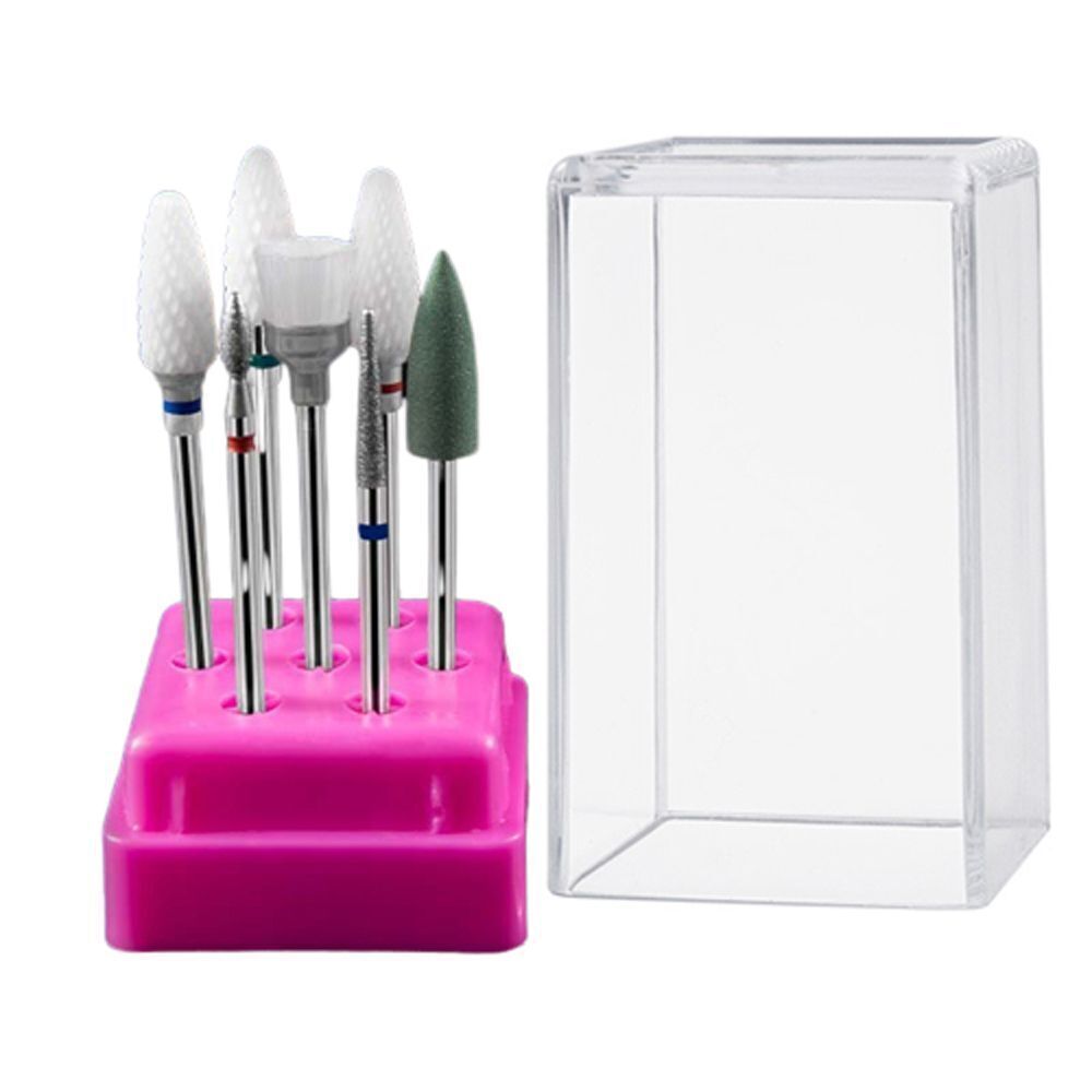 Ceramic 7 Pcs Nail Drill Bits Set File Alloy Manicure Pedicure Nail Art Tools - Picture 16 of 20