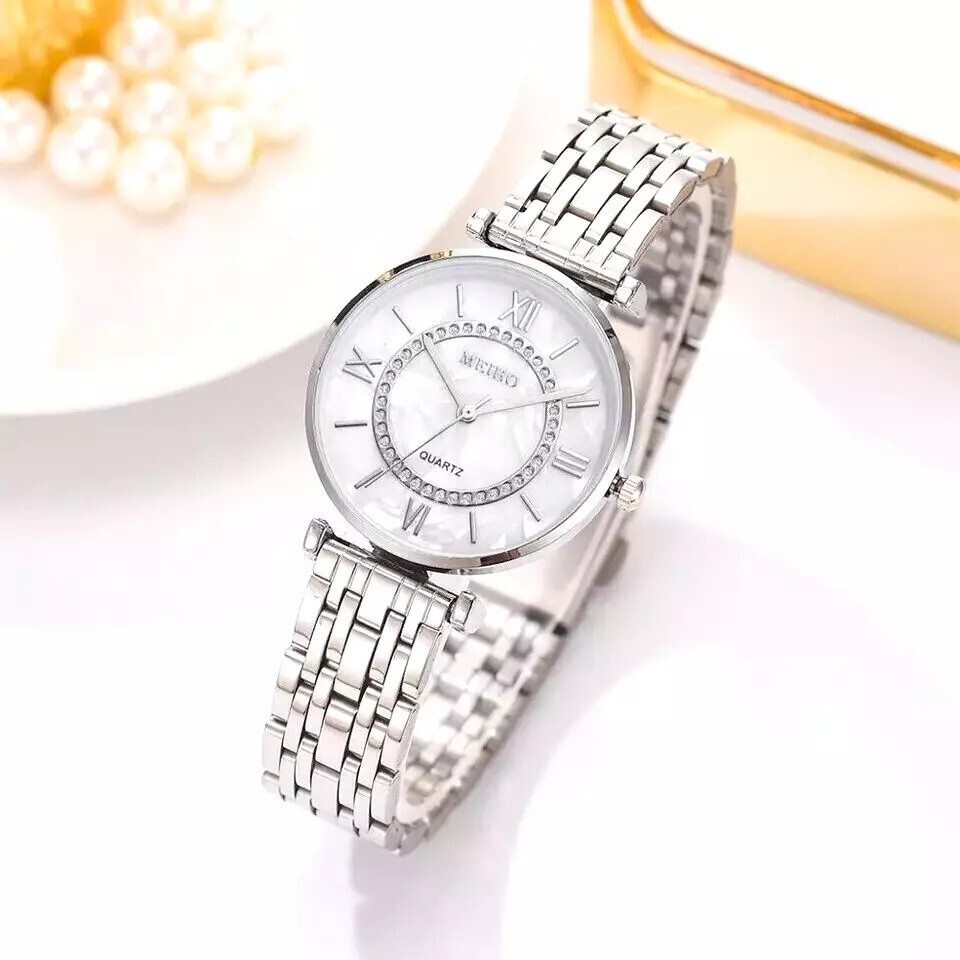 Wrist Watch Quartz Movement Rose Gold Silver White Face Ladies Bracelet Watches - Picture 12 of 12