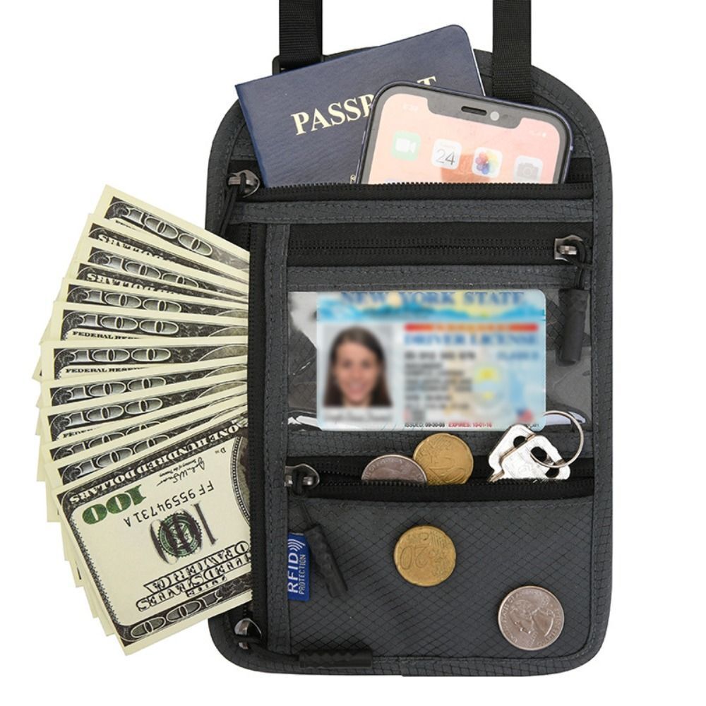 Travel Pouch Neck Wallet Family Passport Holder Organizer Case W/ RFID Blocking - Picture 24 of 25