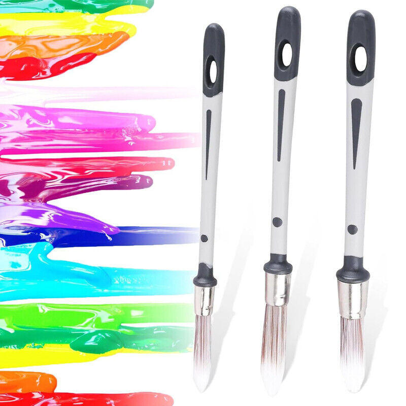 1/3Pcs Small Paint Brush Wall Trim Painting Tools Pointed Synthetic Sash Brush - Picture 15 of 15