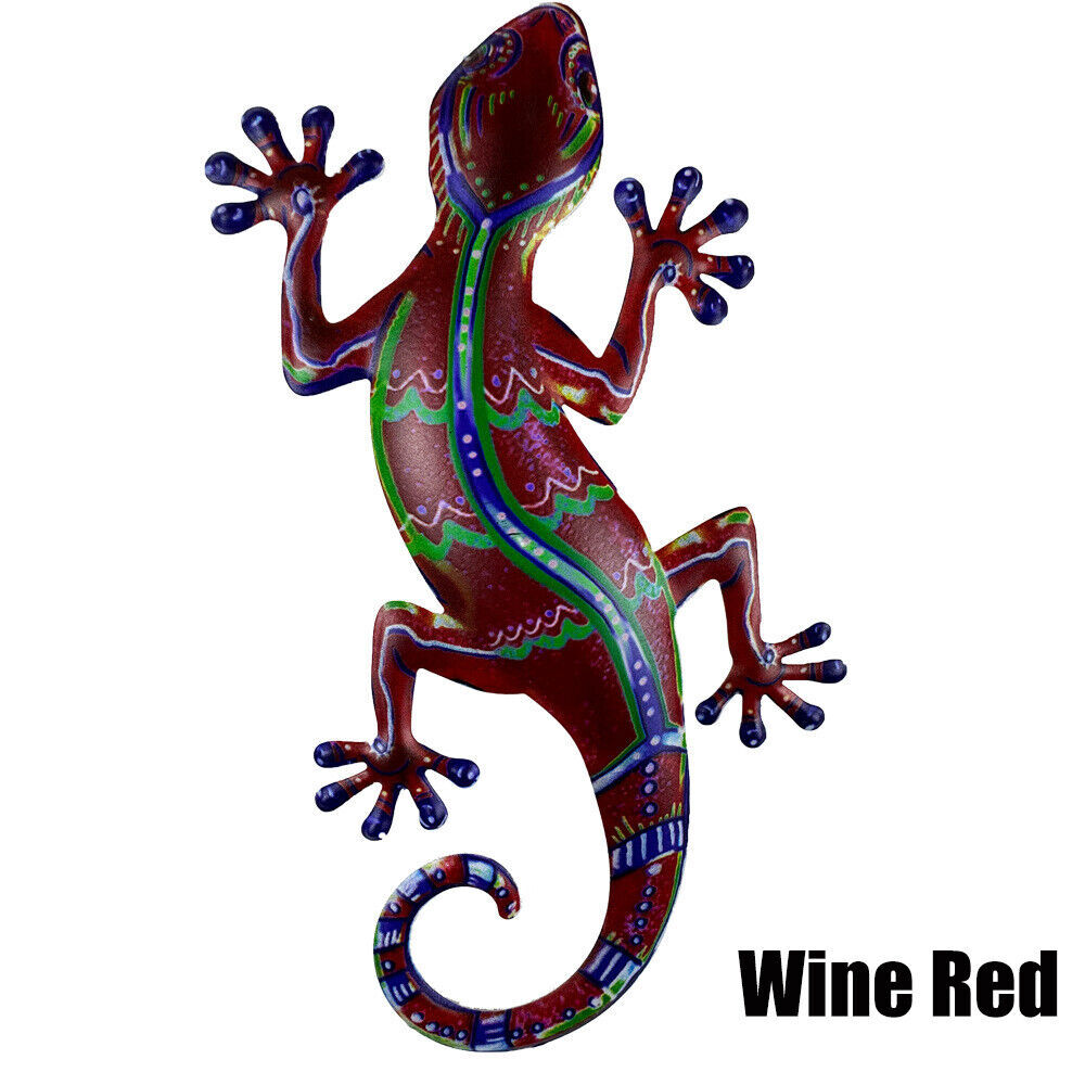 Wall Decorative Gecko with Tail Iron Hanging Animal Plaque for Garden - Picture 14 of 15