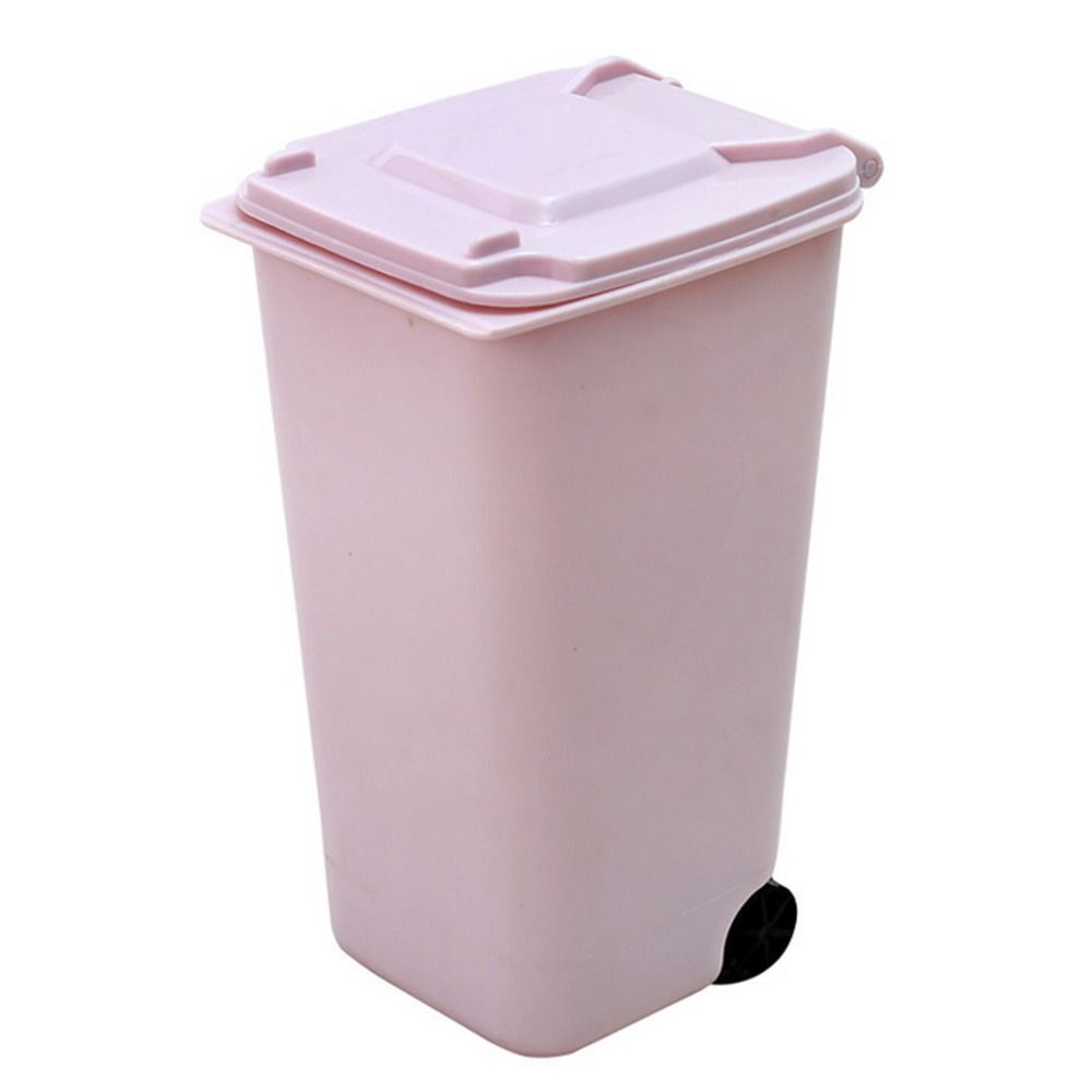 Cover Desk Dustbin Desktop Bin Mini Trash Can Garbage Storage Box Pen Holder