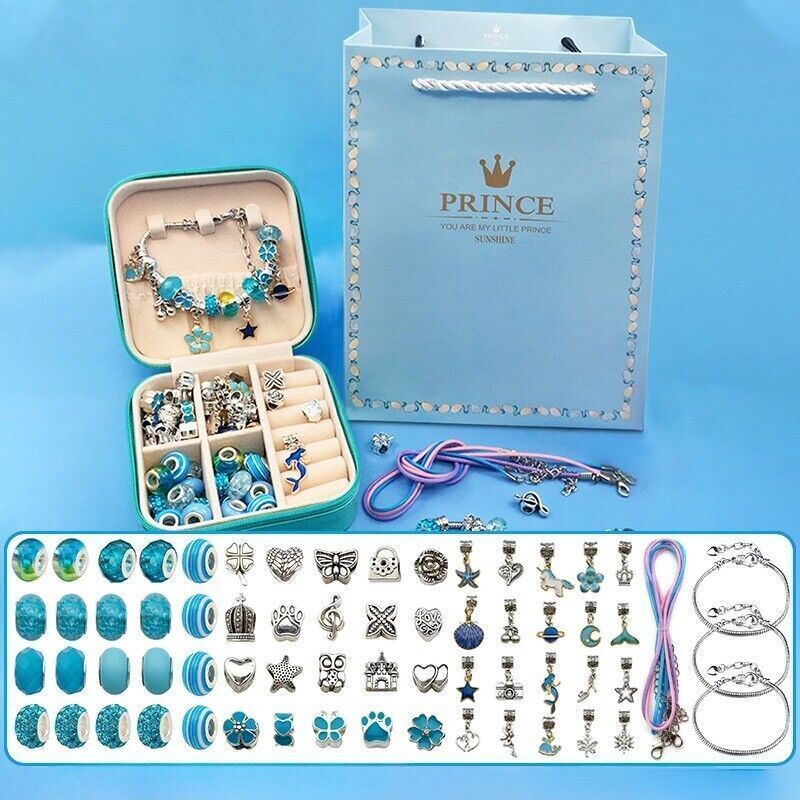 Girls Bracelet Making Kit Beads Jewellery Charms Pendant Set DIY Craft Kids Gift