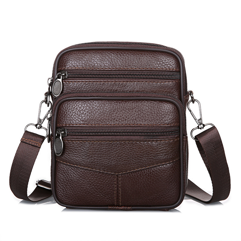 Men's Boys Handbags Shoulder Small Leather Cross Body Messenger Side Bag - Picture 17 of 18