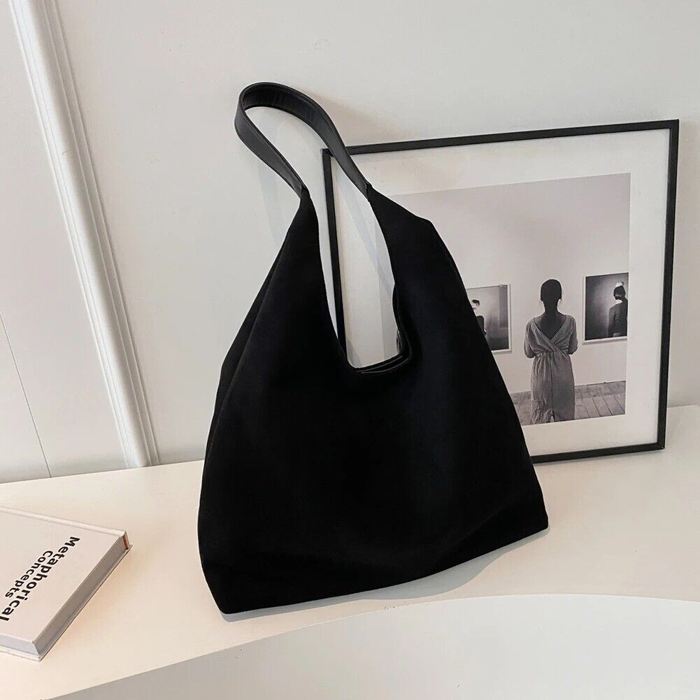 Women Suede Tote Bag Shoulder Bag Large Capacity Commuter Travel Bag - Picture 16 of 19
